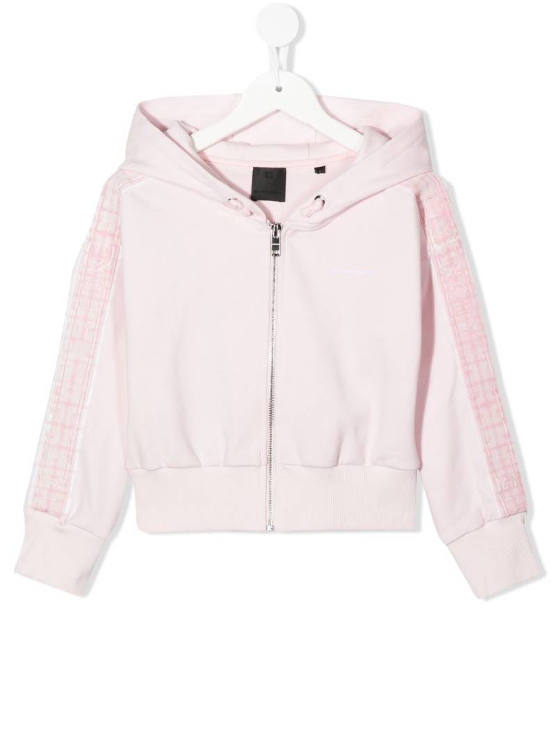 Givenchy Kids zip-up drawstring hoodie - Pink von Givenchy Kids