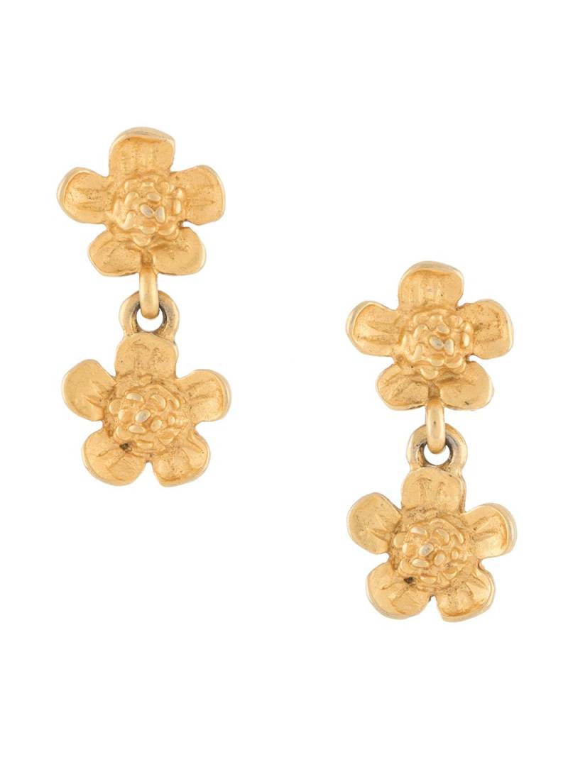 Givenchy Pre-Owned 1990s double flower earrings - Gold von Givenchy Pre-Owned