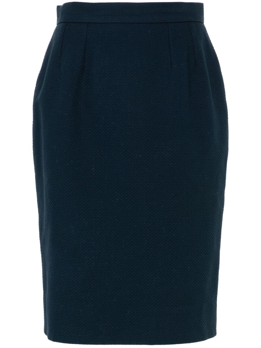 Givenchy Pre-Owned 1990s textured-finish midi skirt - Blue von Givenchy Pre-Owned