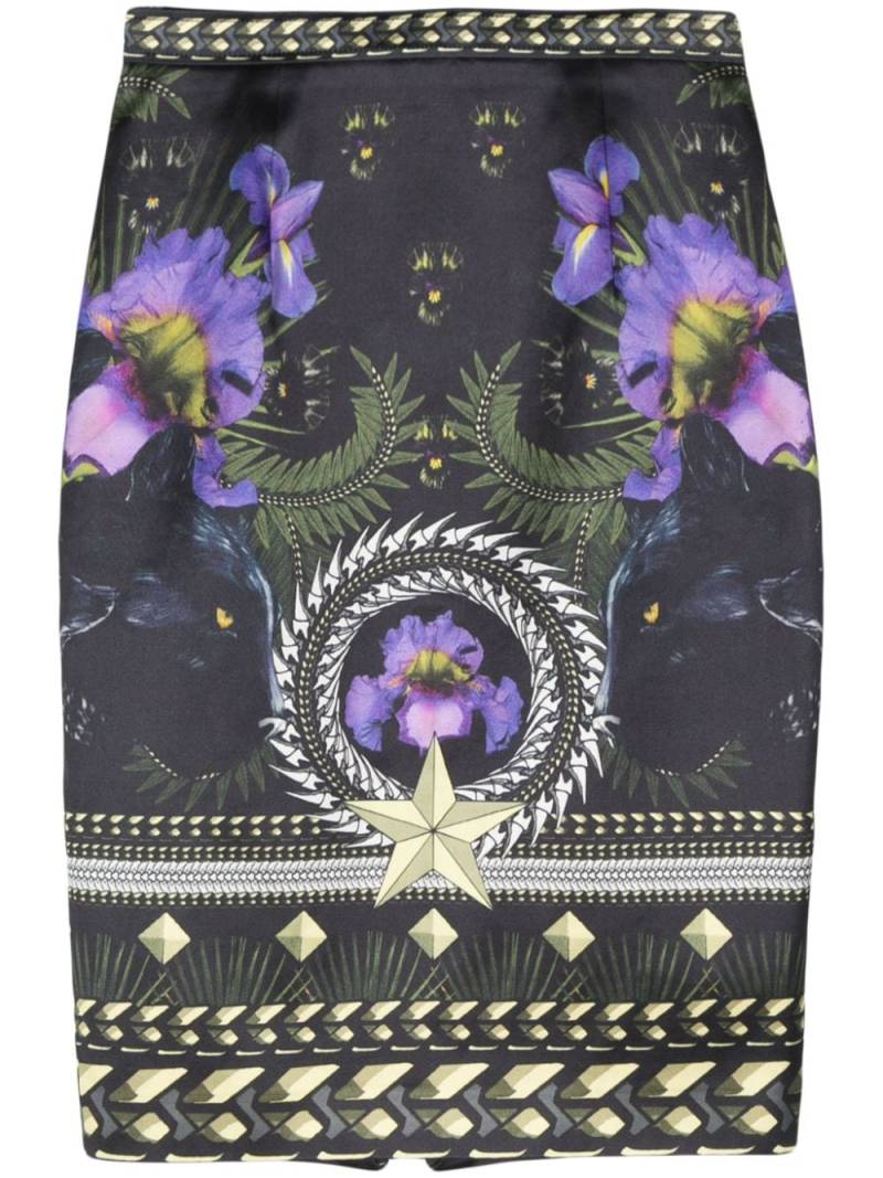 Givenchy Pre-Owned 2010s graphic-print skirt - Black von Givenchy Pre-Owned