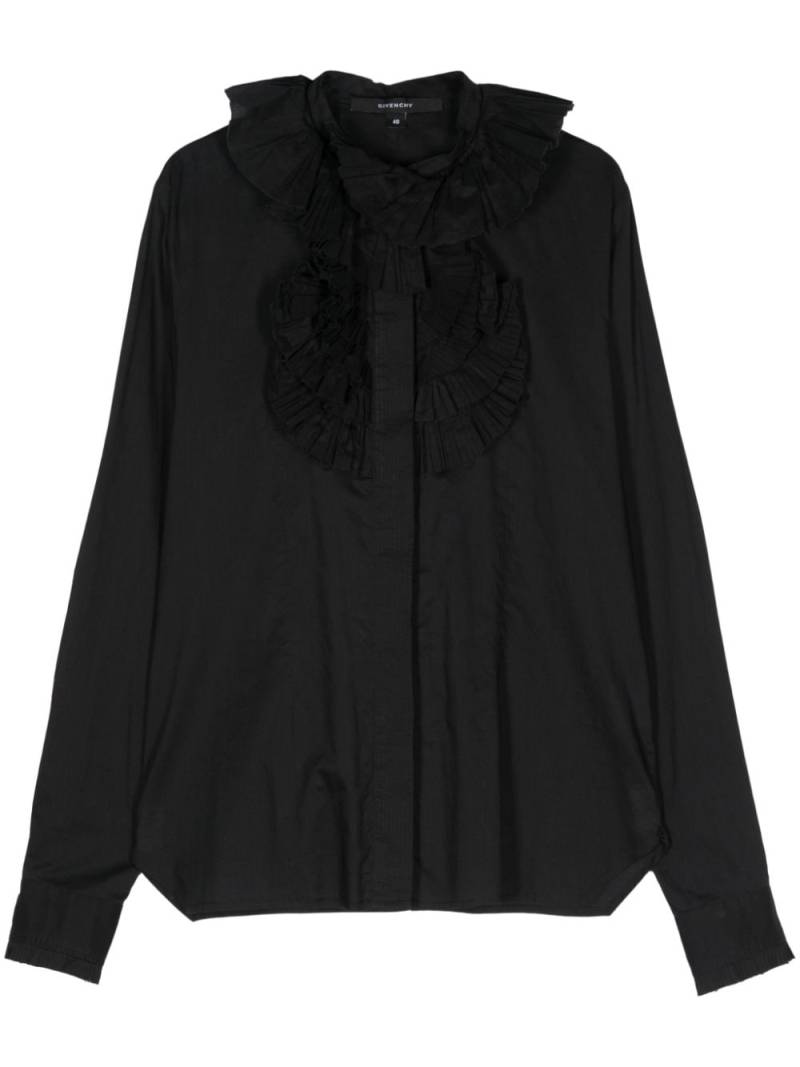 Givenchy Pre-Owned 2010s ruffled cotton shirt - Black von Givenchy Pre-Owned