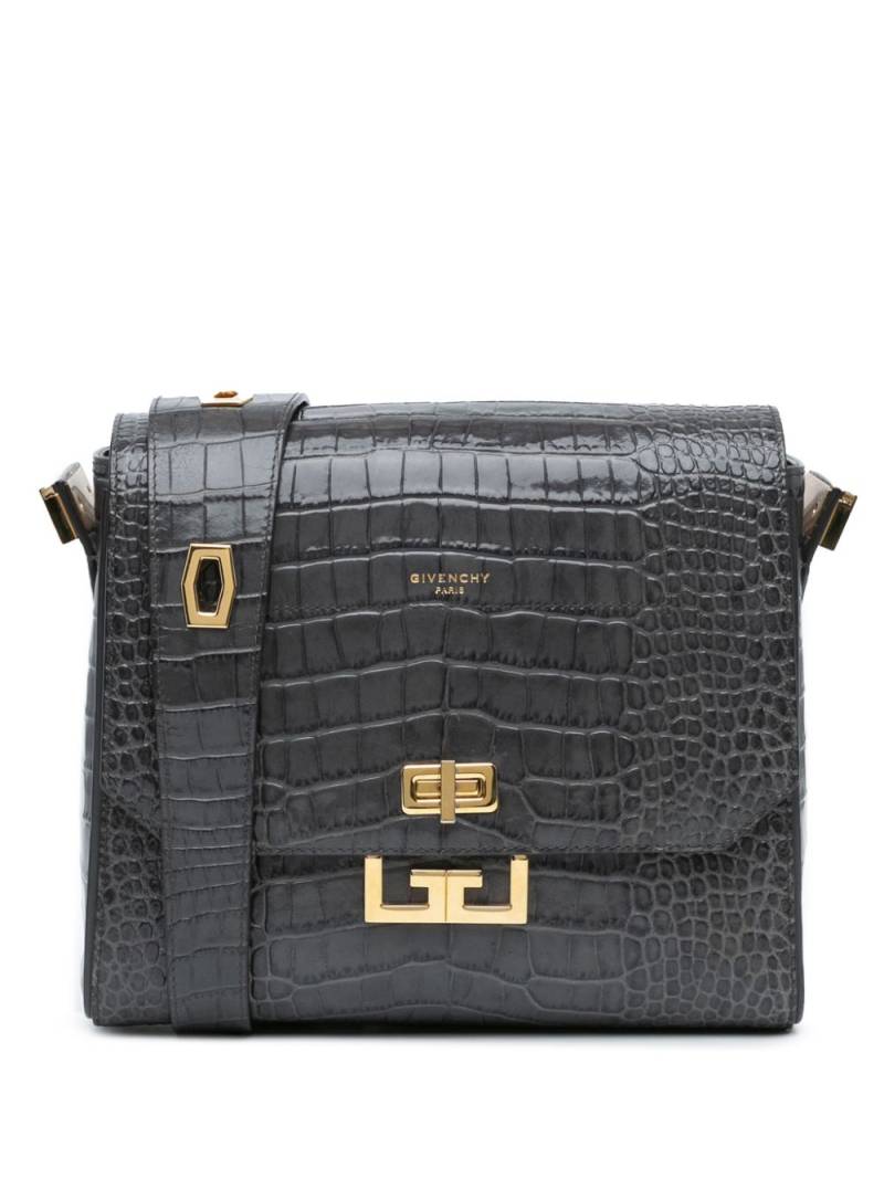 Givenchy Pre-Owned 2019 Medium Croc Embossed Eden crossbody bag - Grey von Givenchy Pre-Owned