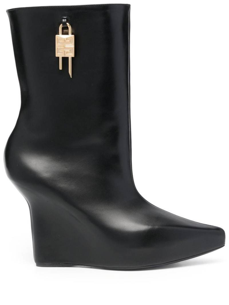 Givenchy 120mm padlock wedge boots - Black von Givenchy