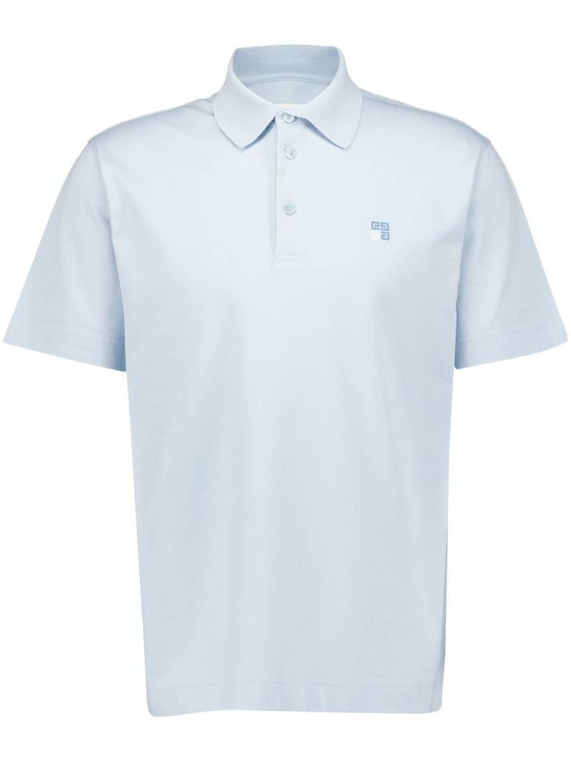 Givenchy 4G-embroidered cotton polo shirt - Blue von Givenchy