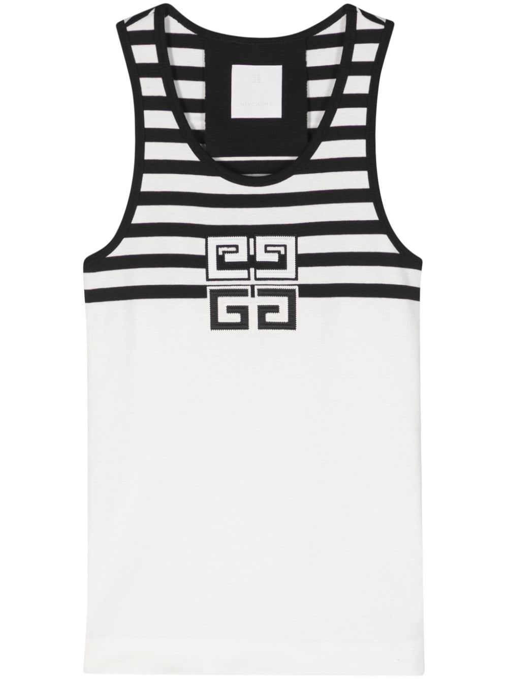 Givenchy 4G-embroidered cotton tank top - White von Givenchy