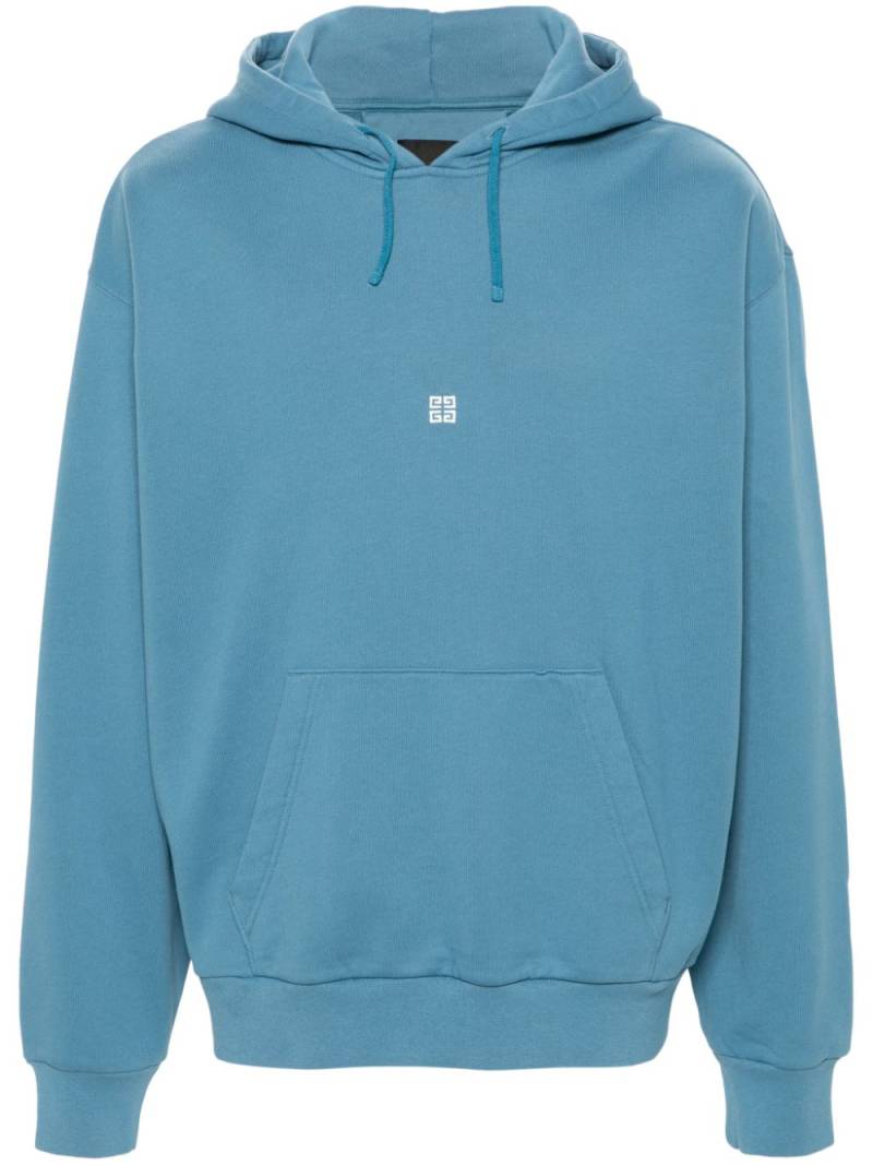 Givenchy 4G-embroidered drawstring hoodie - Blue von Givenchy