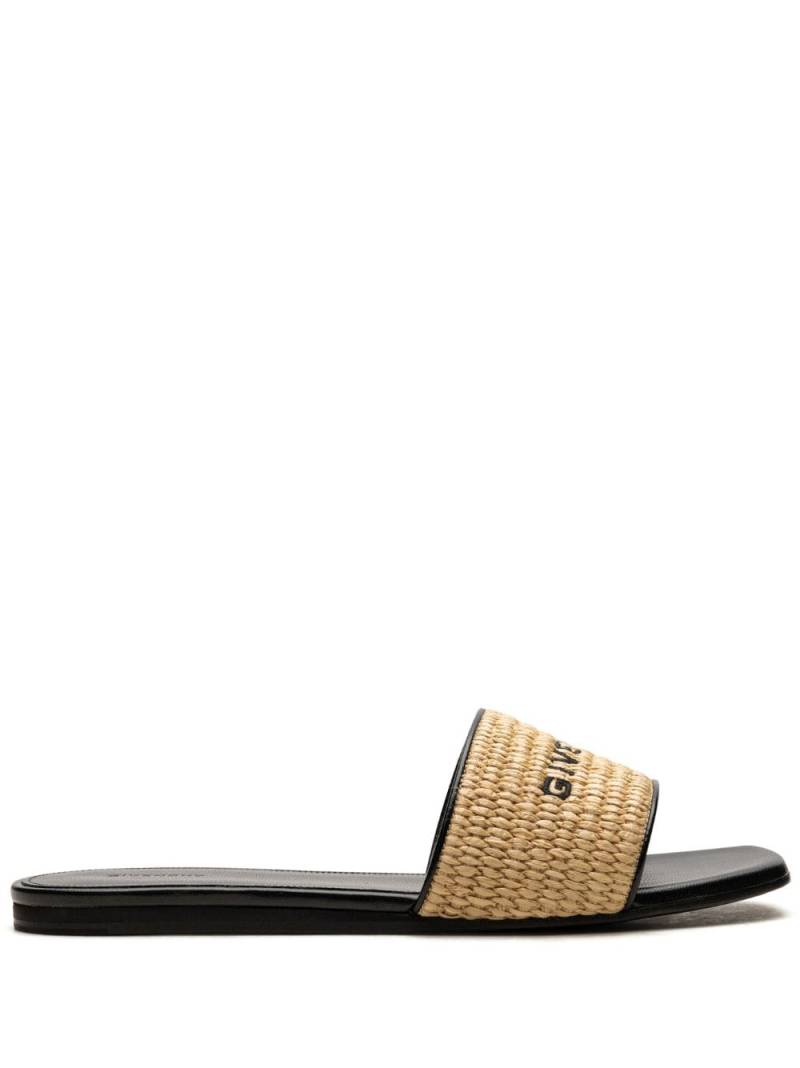 Givenchy 4G woven-raffia flat sandals - Neutrals von Givenchy