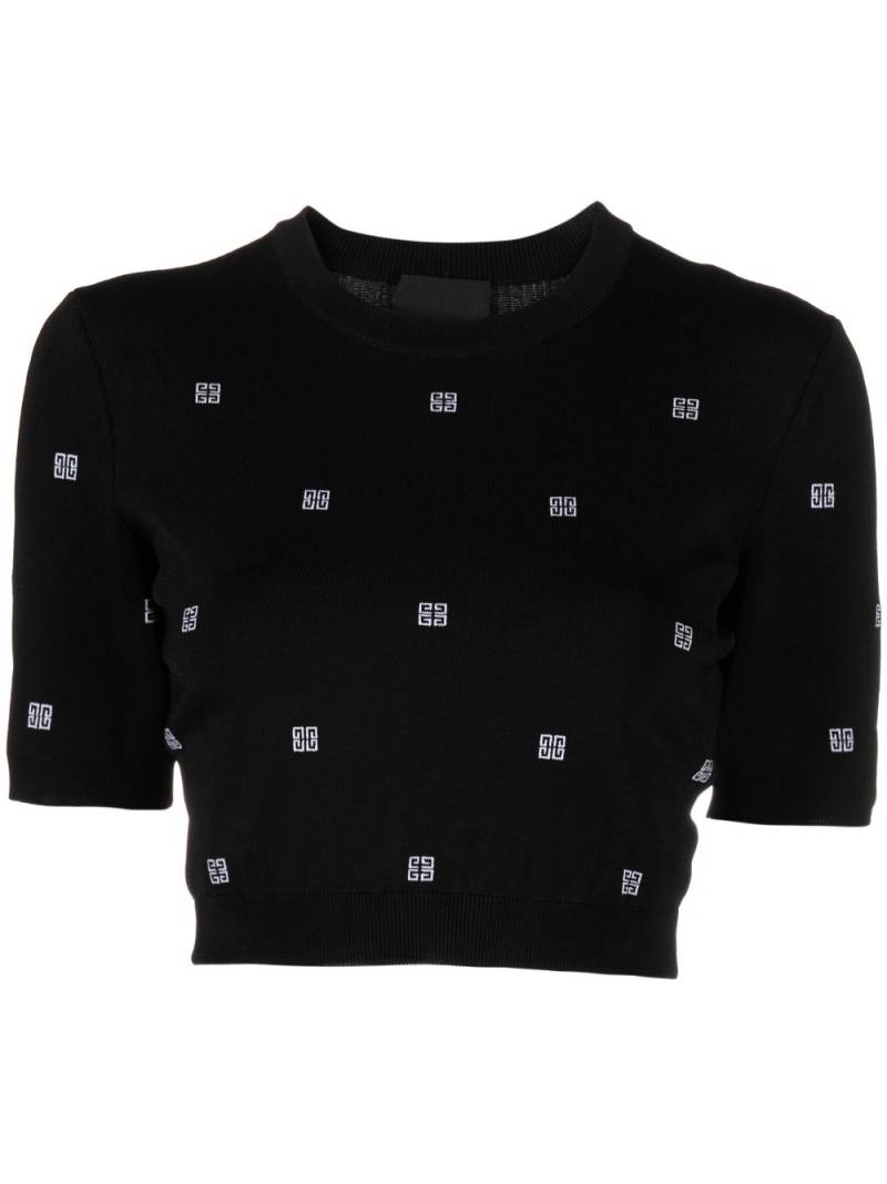 Givenchy 4G intarsia-knit cropped top - Black von Givenchy