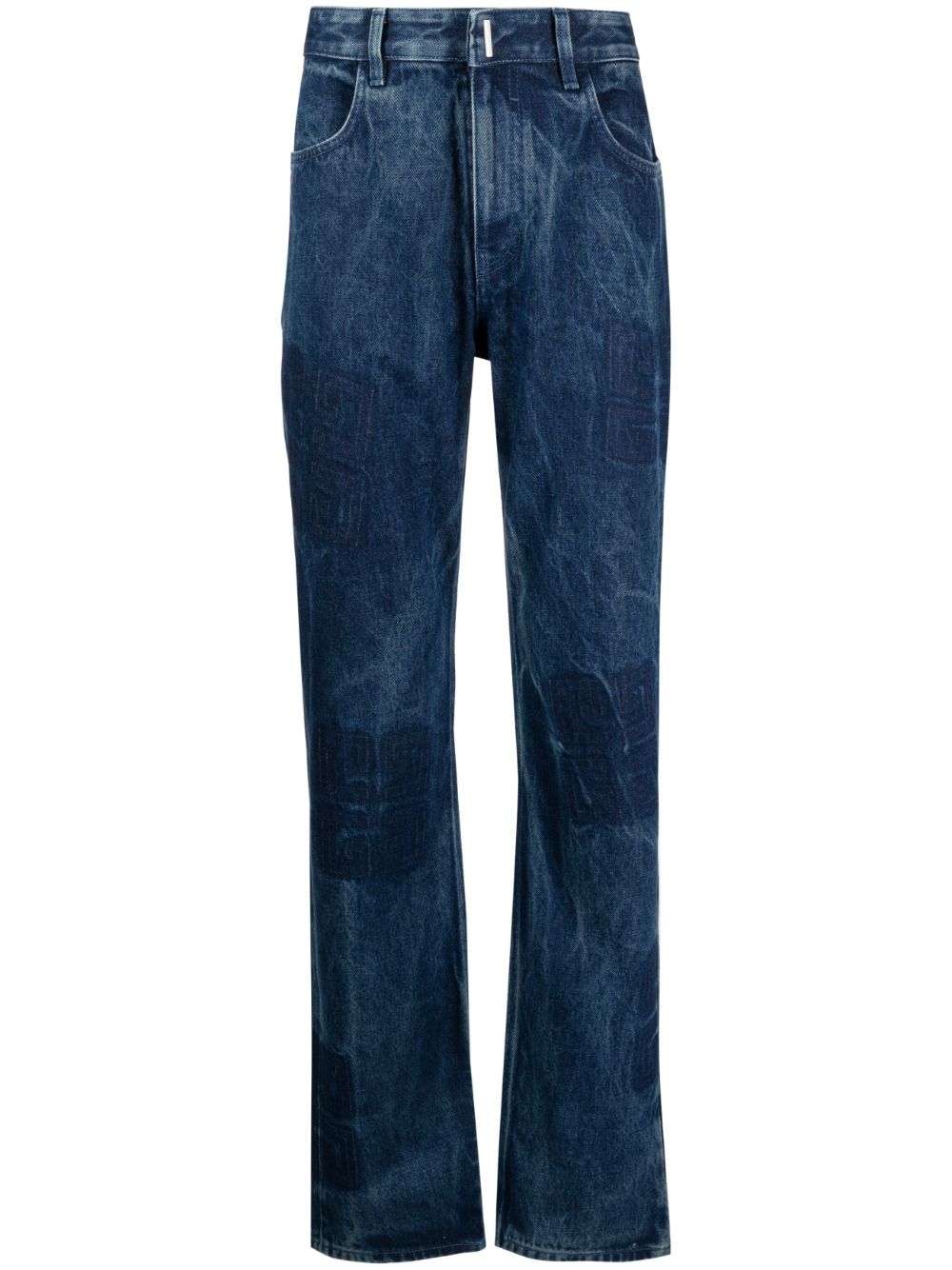 Givenchy 4G-print mid-rise straight-leg jeans - Blue von Givenchy