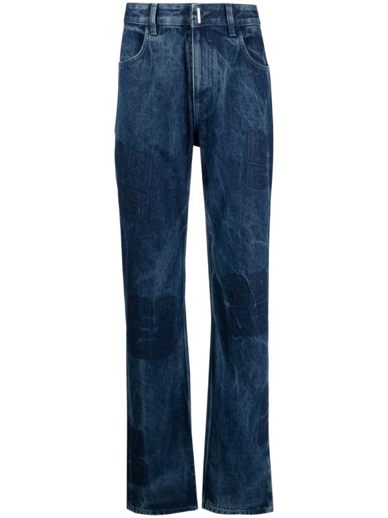 Givenchy 4G-print mid-rise straight-leg jeans - Blue von Givenchy