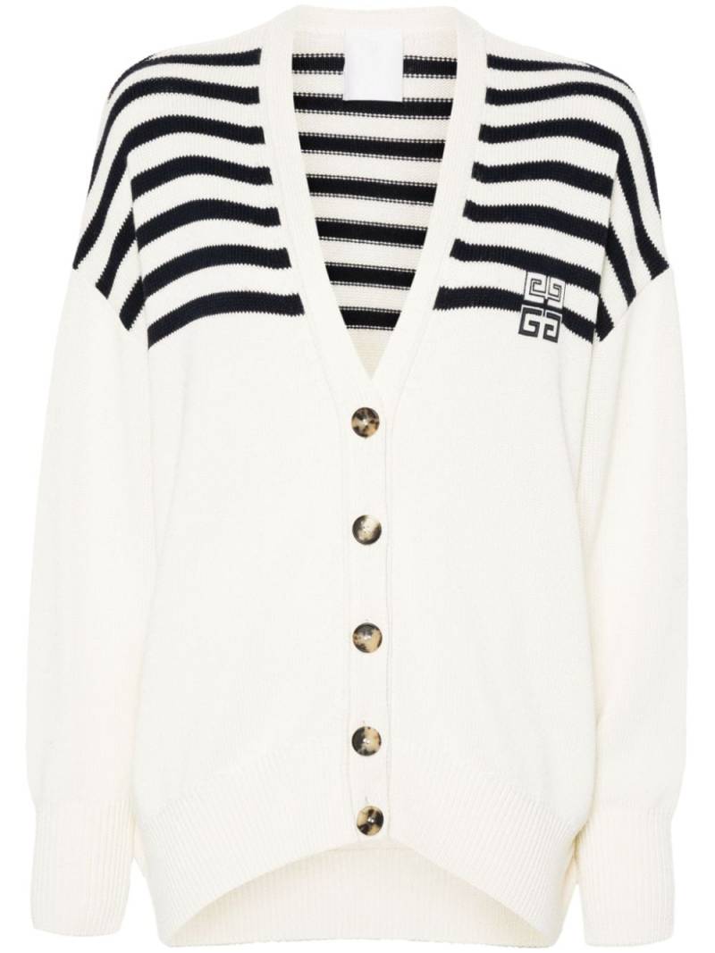 Givenchy 4G striped cardigan - White von Givenchy