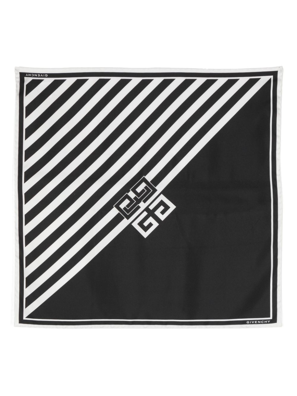 Givenchy 4G striped silk scarf - Black von Givenchy