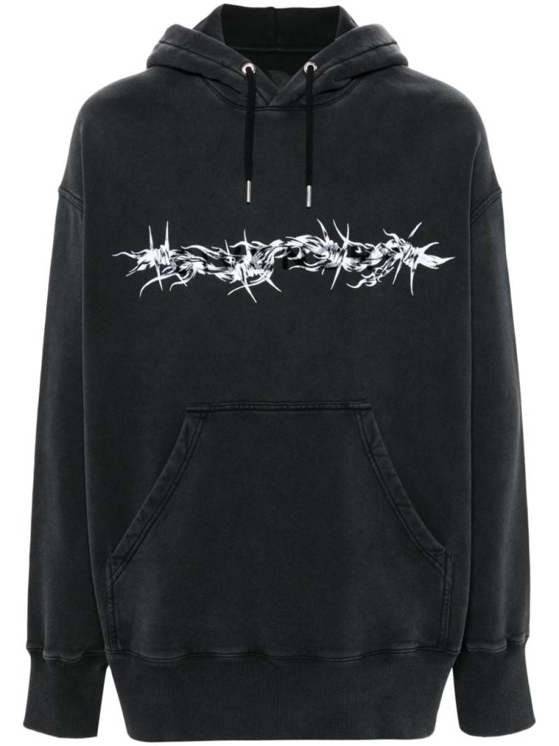 Givenchy logo-flocked hoodie - Black von Givenchy