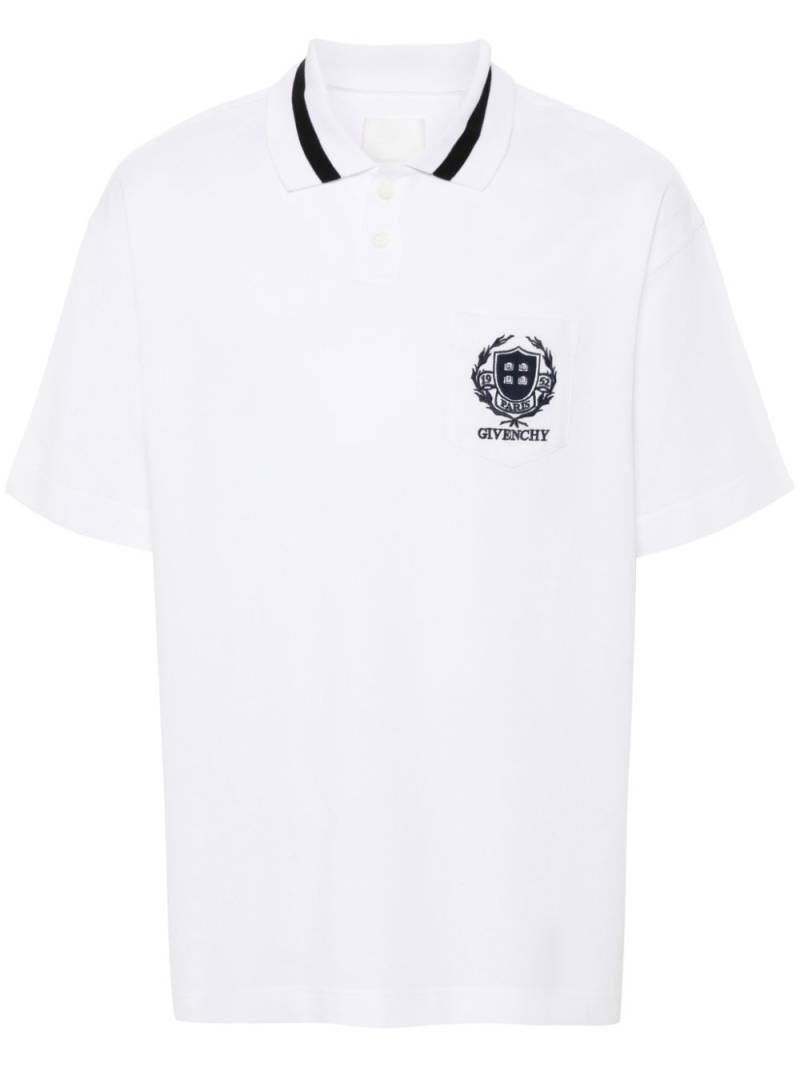 Givenchy Crest cotton polo shirt - White von Givenchy