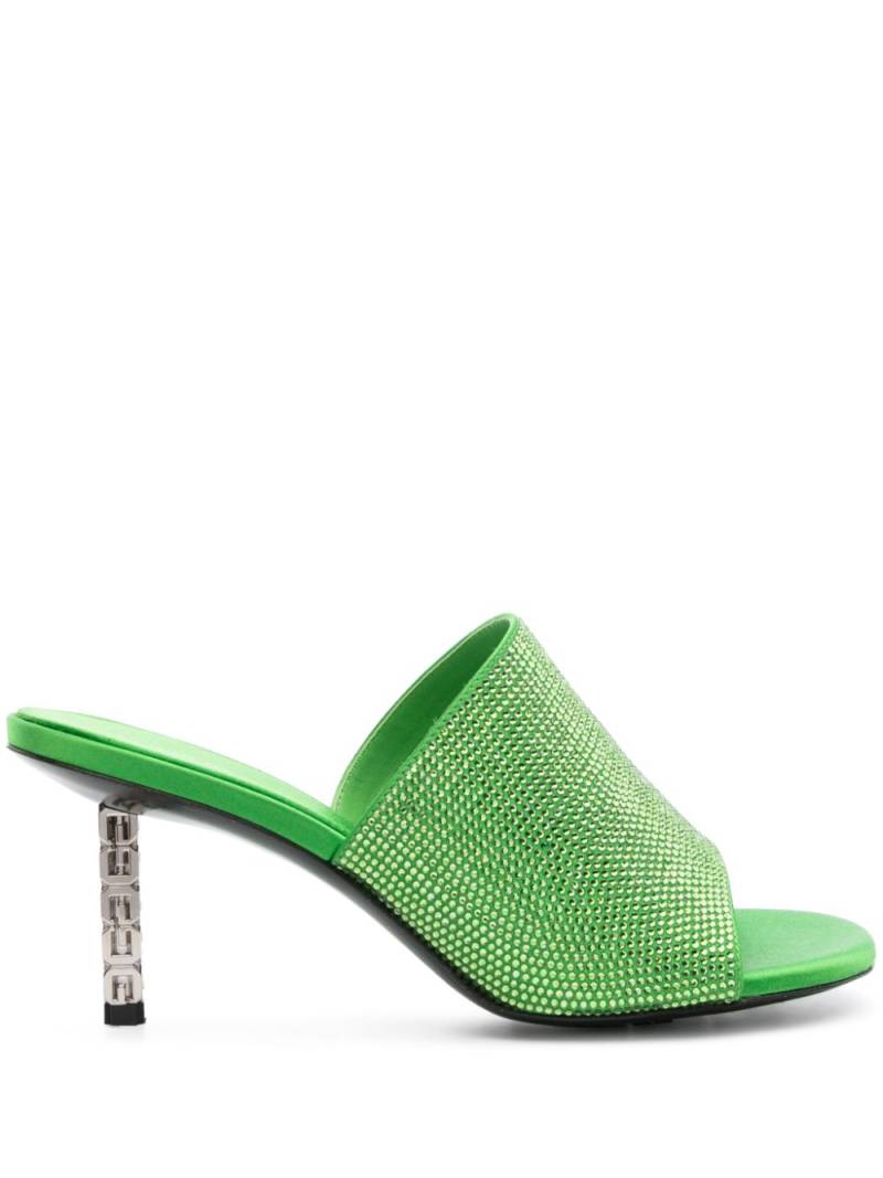 Givenchy G Cube 70mm rhinestone-embellished mules - Green von Givenchy