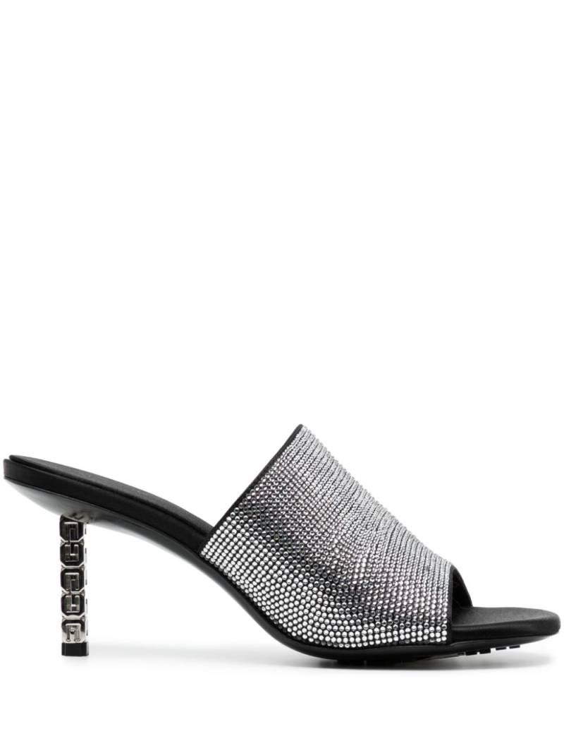 Givenchy G Cube 70mm rhinestone-embellished mules - Silver von Givenchy