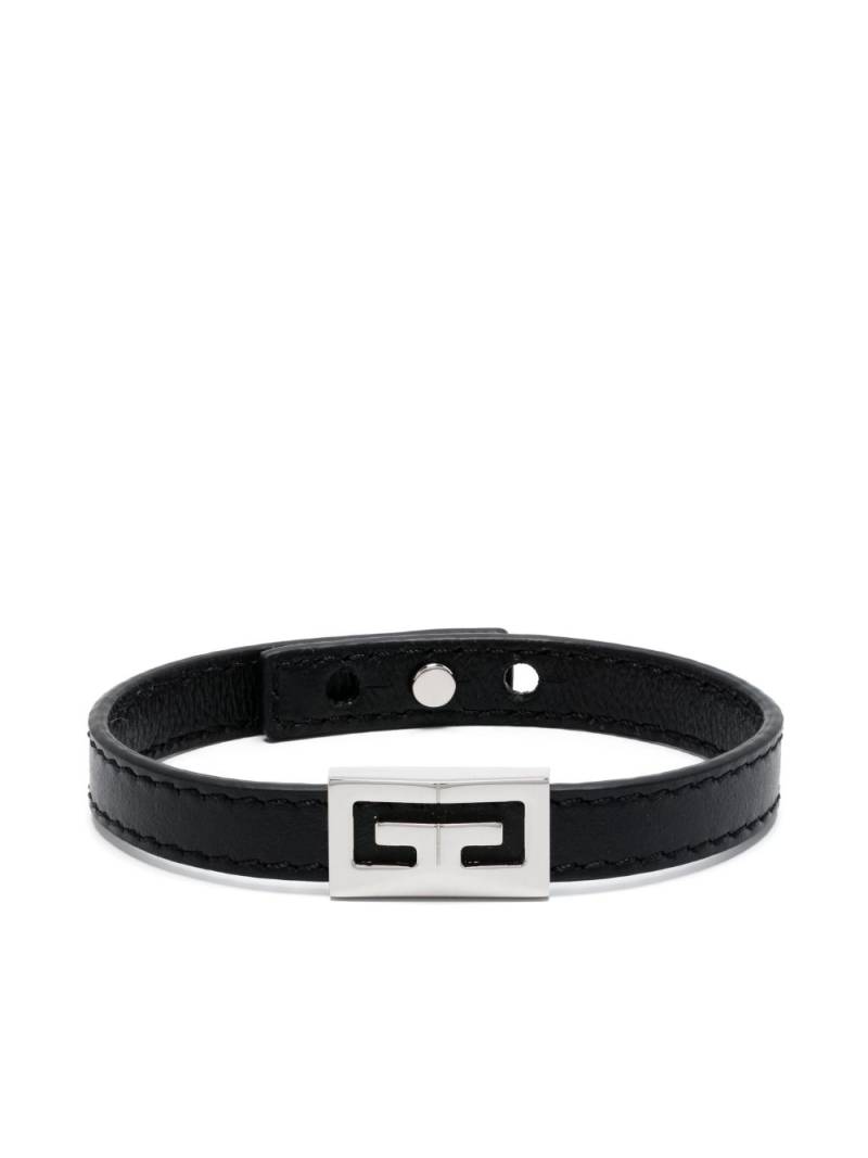 Givenchy G-plaque leather bracelet - Black von Givenchy