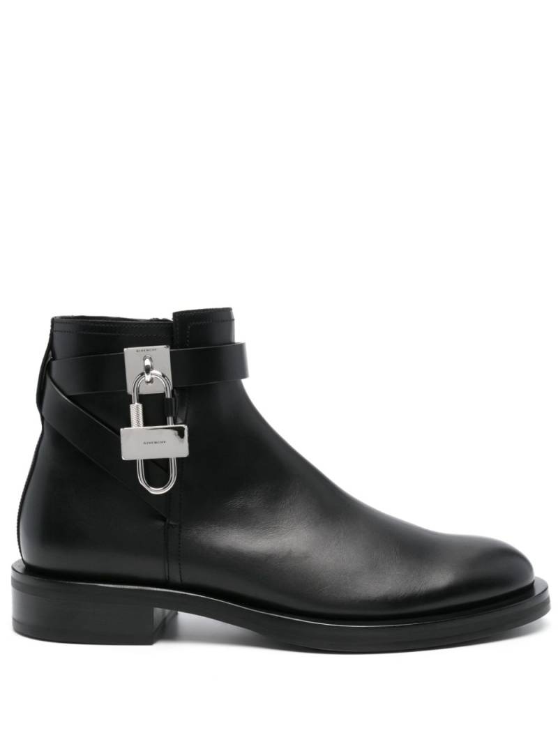 Givenchy Lock leather ankle boots - Black von Givenchy