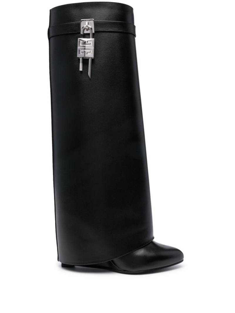 Givenchy Shark Lock 100mm leather boots - Black von Givenchy