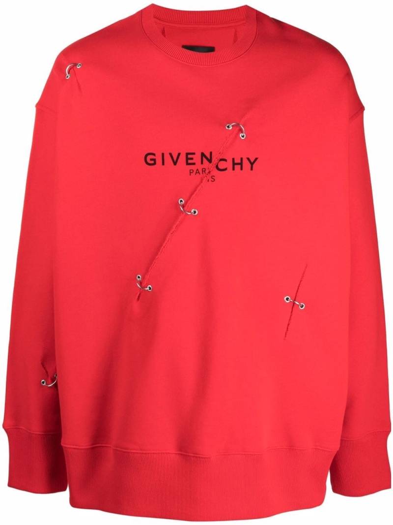 Givenchy Trompe L'Oeil ring-embellished sweatshirt - Red von Givenchy