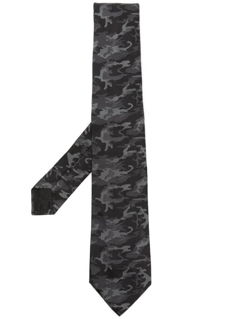 Givenchy abstract-pattern print silk tie - Grey von Givenchy