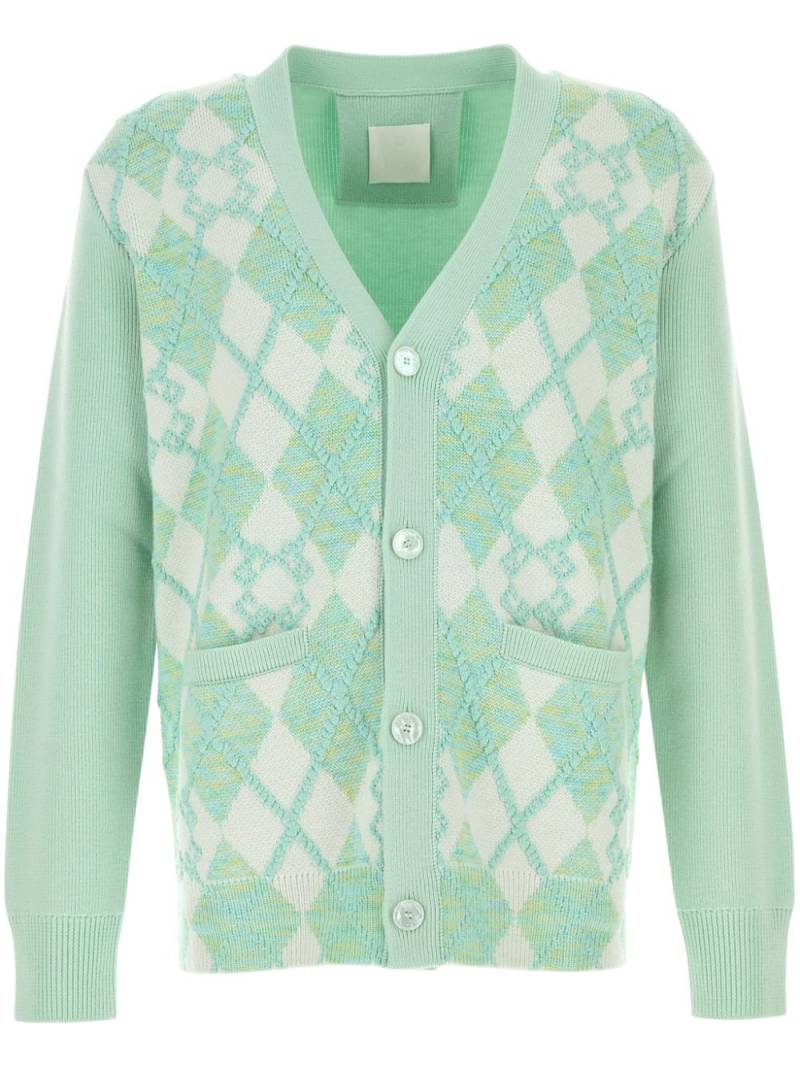 Givenchy argyle intarsia-knit cardigan - Green von Givenchy