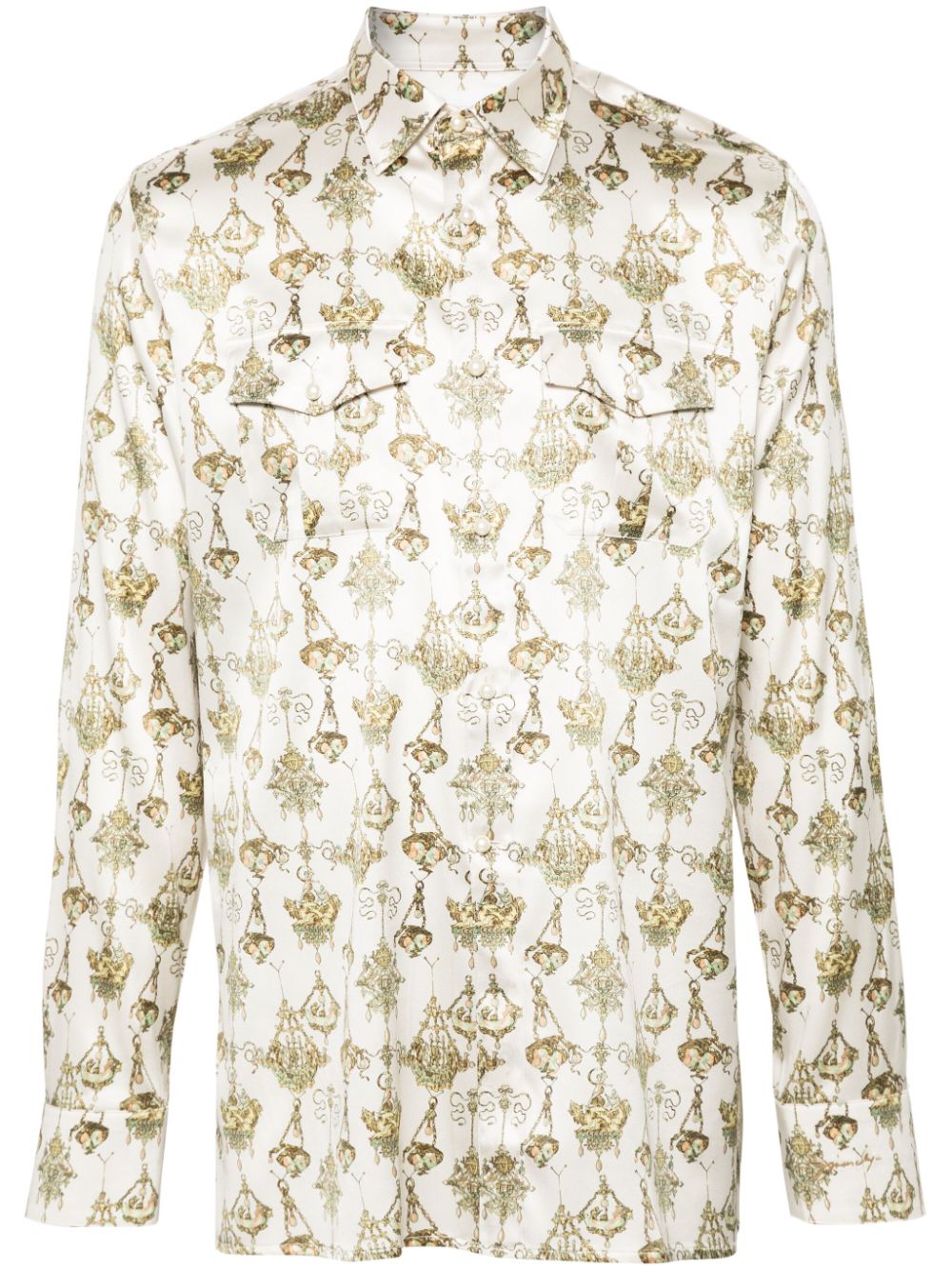 Givenchy chandelier-print silk shirt - Neutrals von Givenchy