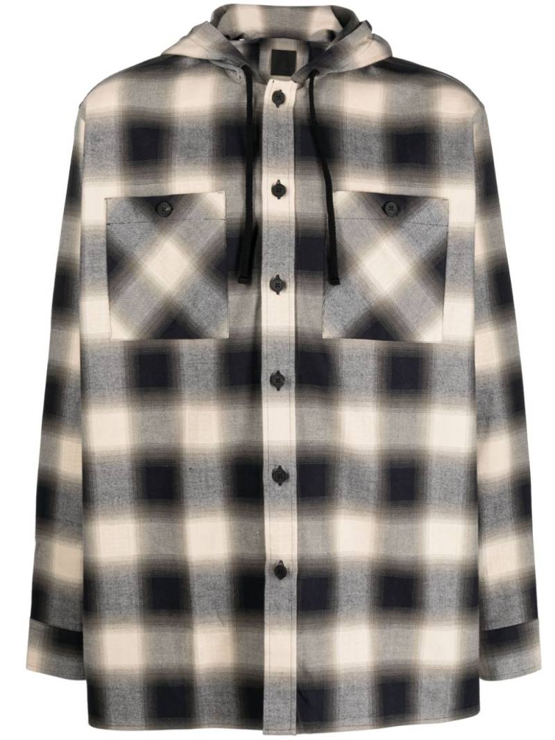 Givenchy checkered cotton hooded shirt - Neutrals von Givenchy