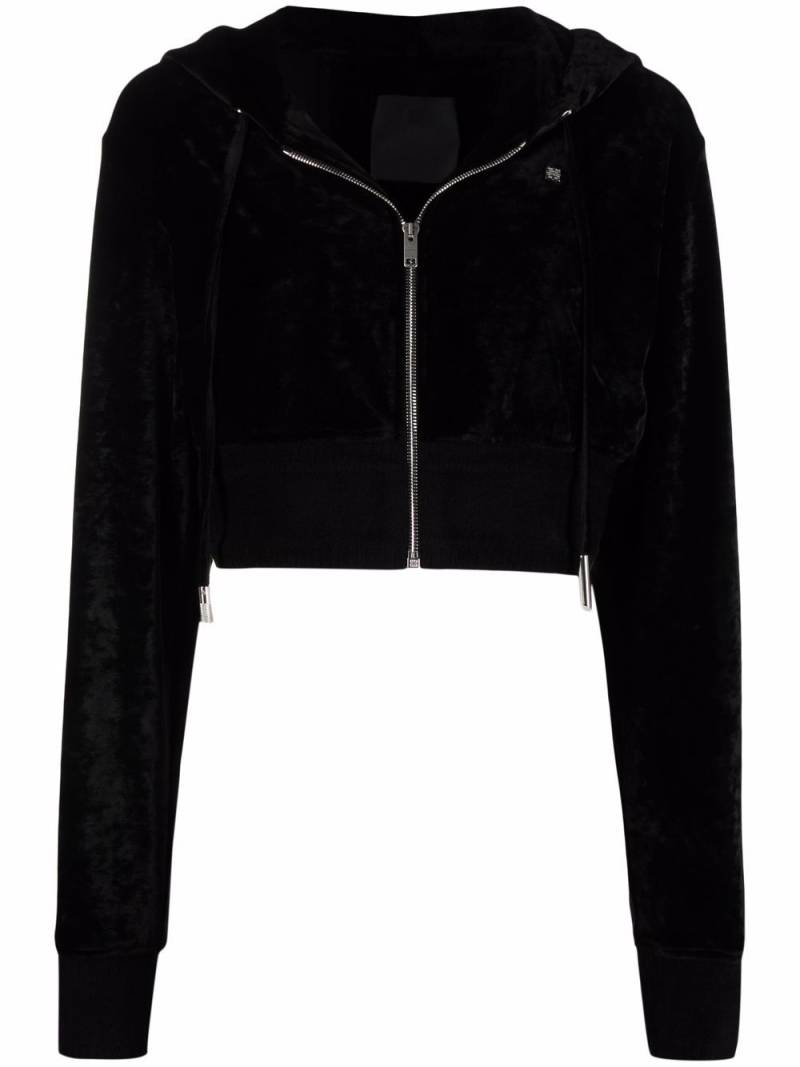 Givenchy cropped velvet hoodie - Black von Givenchy