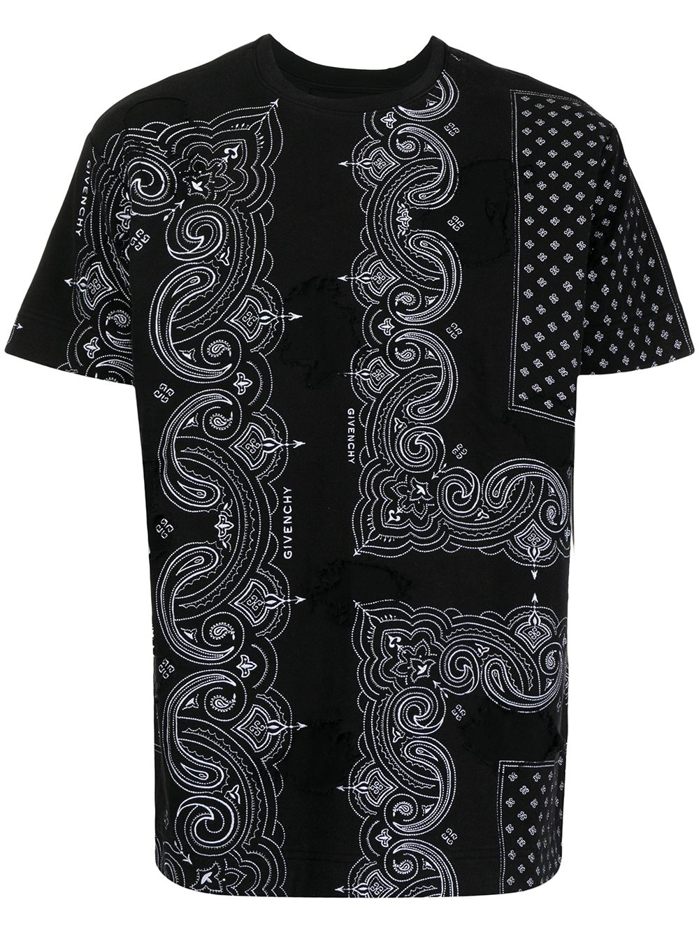 Givenchy distressed-effect bandana-print T-shirt - Black von Givenchy