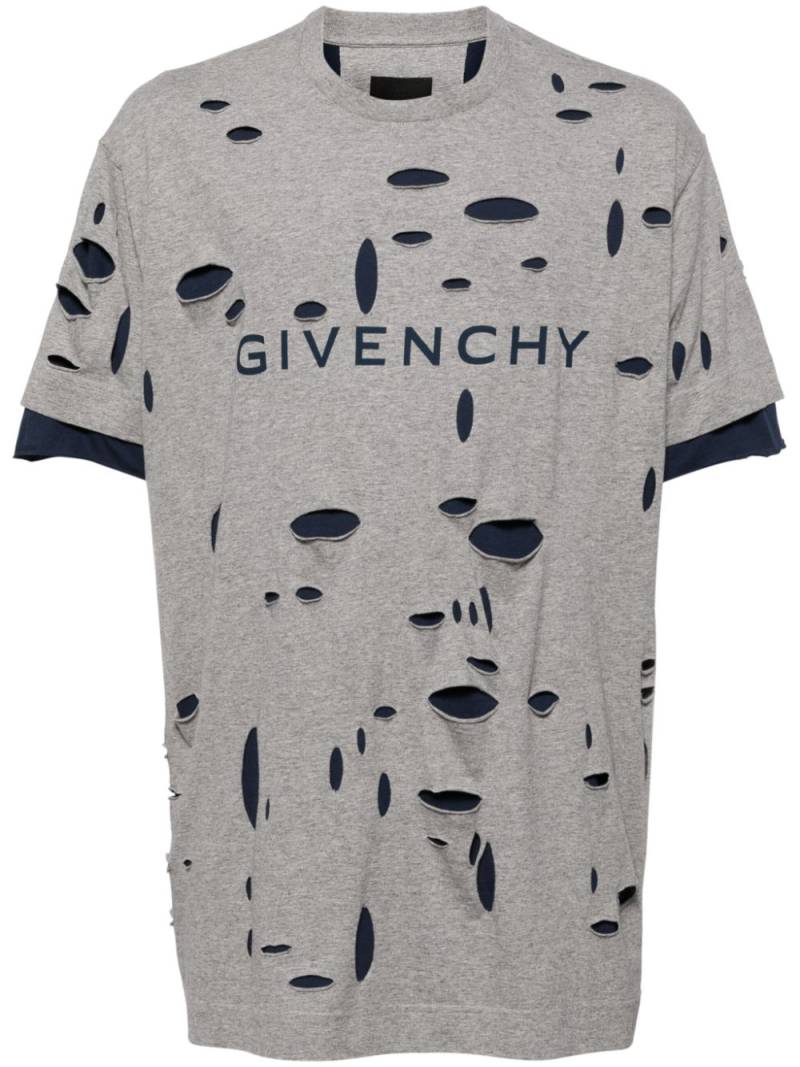 Givenchy distressed layered T-shirt - Grey von Givenchy