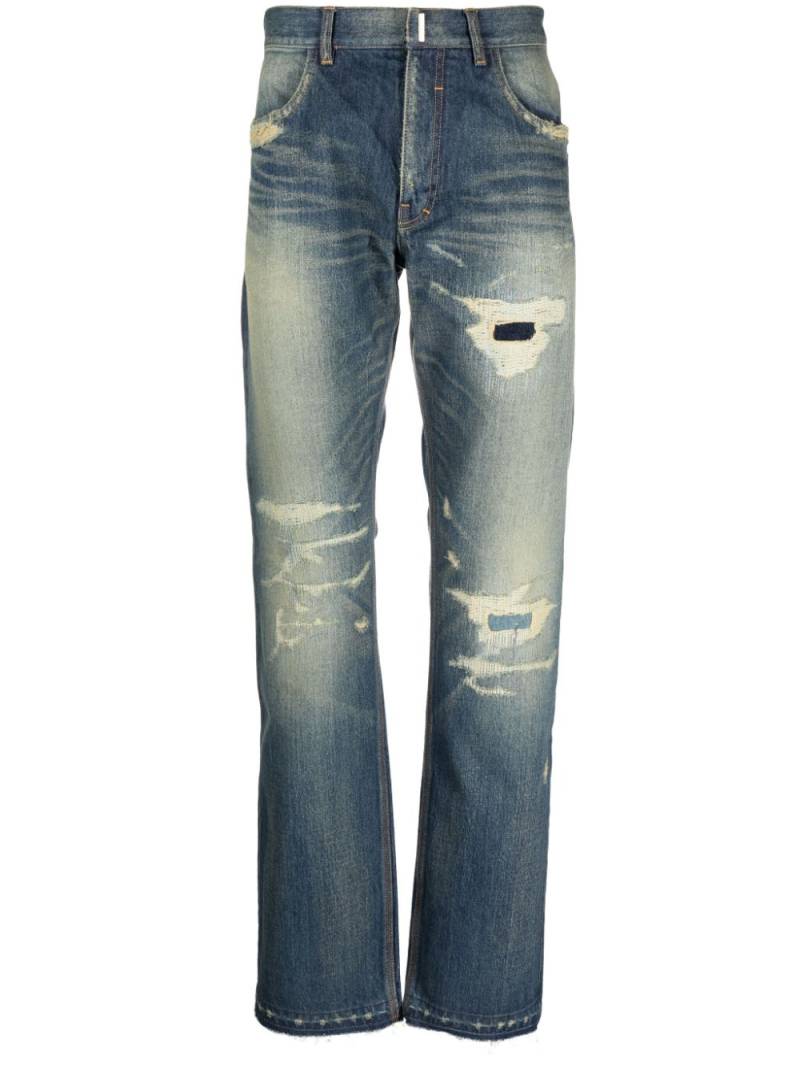 Givenchy distressed straight-leg jeans - Blue von Givenchy