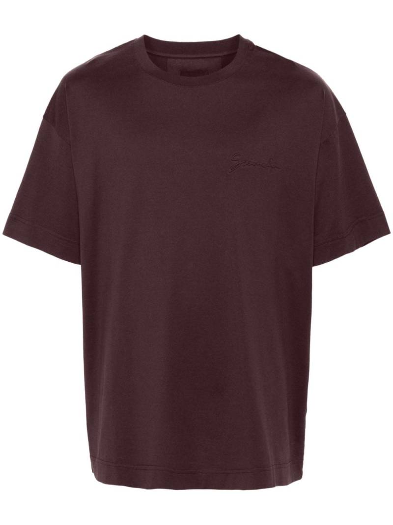 Givenchy embossed-logo cotton T-shirt - Purple von Givenchy