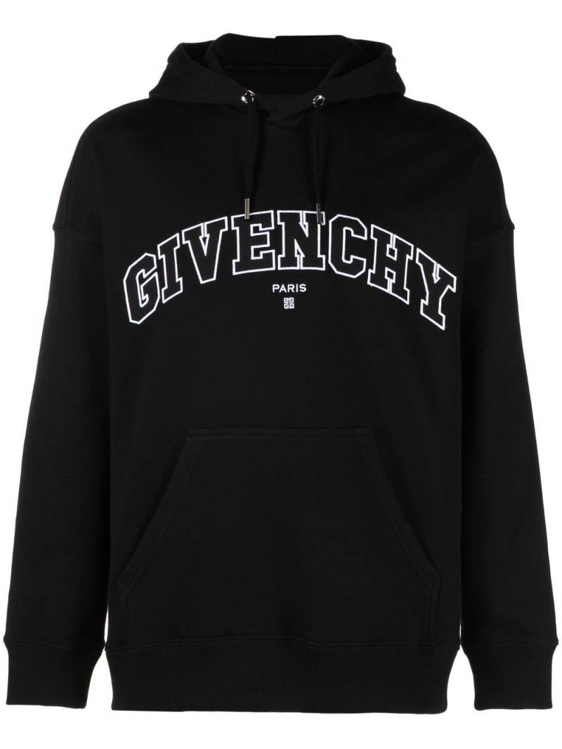 Givenchy embroidered-logo cotton hoodie - Black von Givenchy