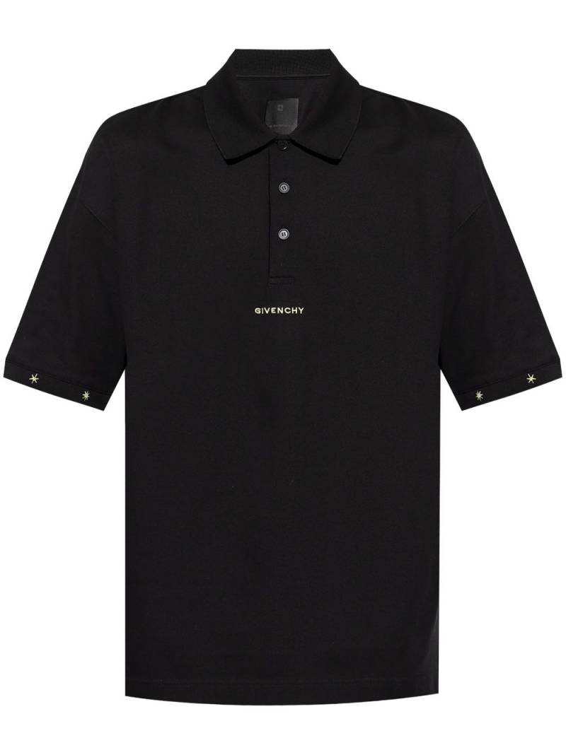 Givenchy embroidery-detail polo shirt - Black von Givenchy