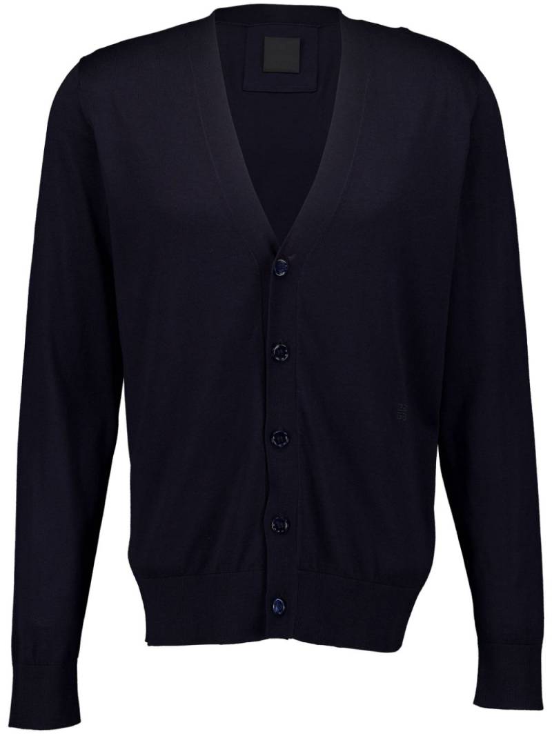 Givenchy fine-knit V-neck cardigan - Blue von Givenchy