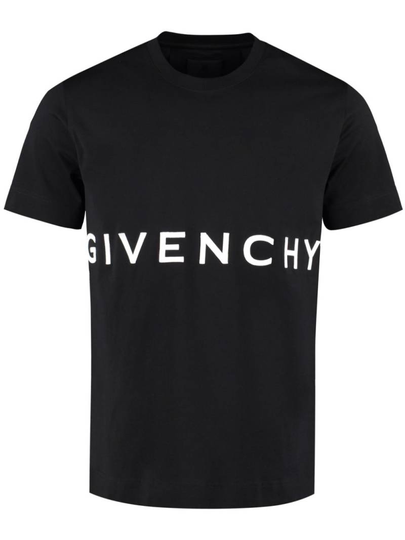 Givenchy flocked logo T-shirt - Black von Givenchy