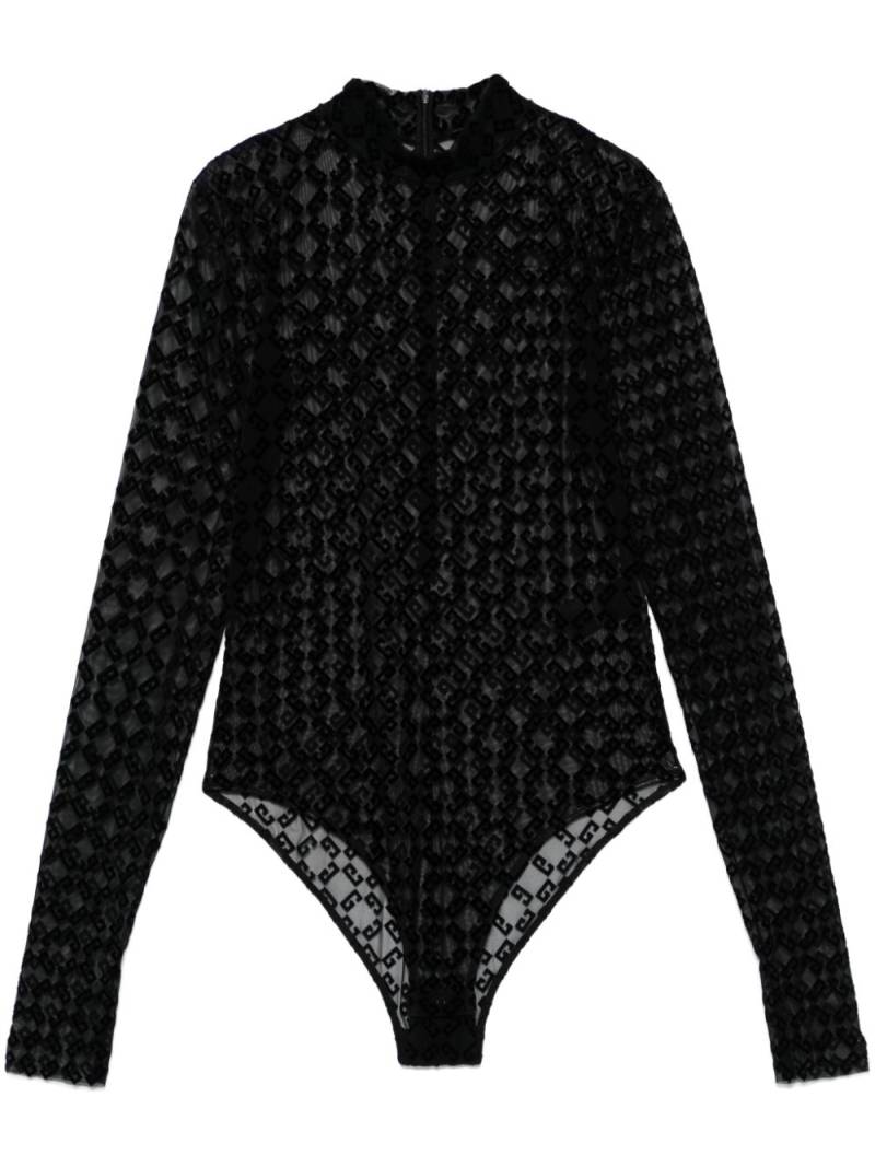 Givenchy flocked-logo bodysuit - Black von Givenchy