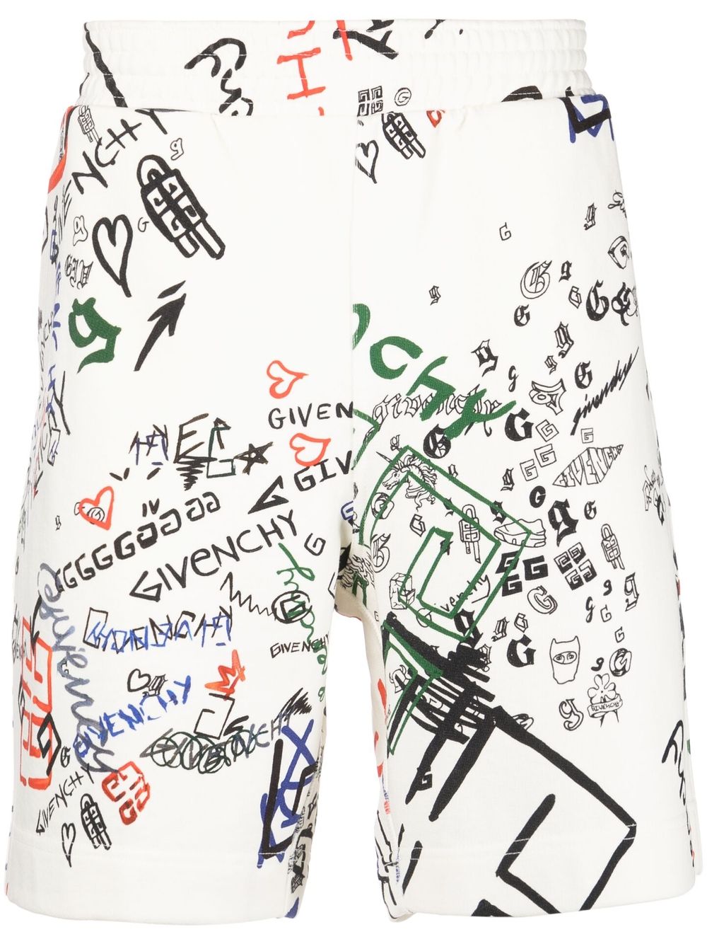 Givenchy graffiti-print track shorts - White von Givenchy