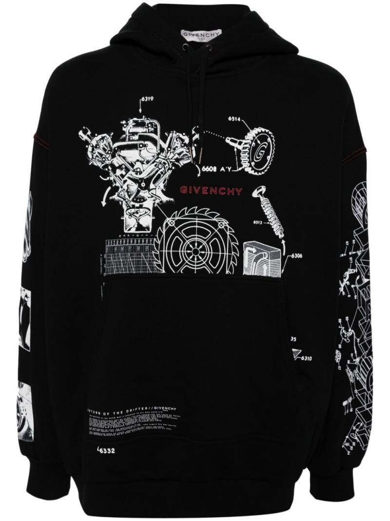 Givenchy graphic-print hoodie - Black von Givenchy