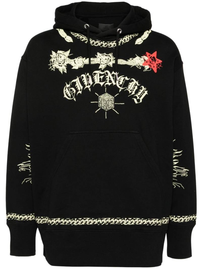 Givenchy graphic-print hoodie - Black von Givenchy