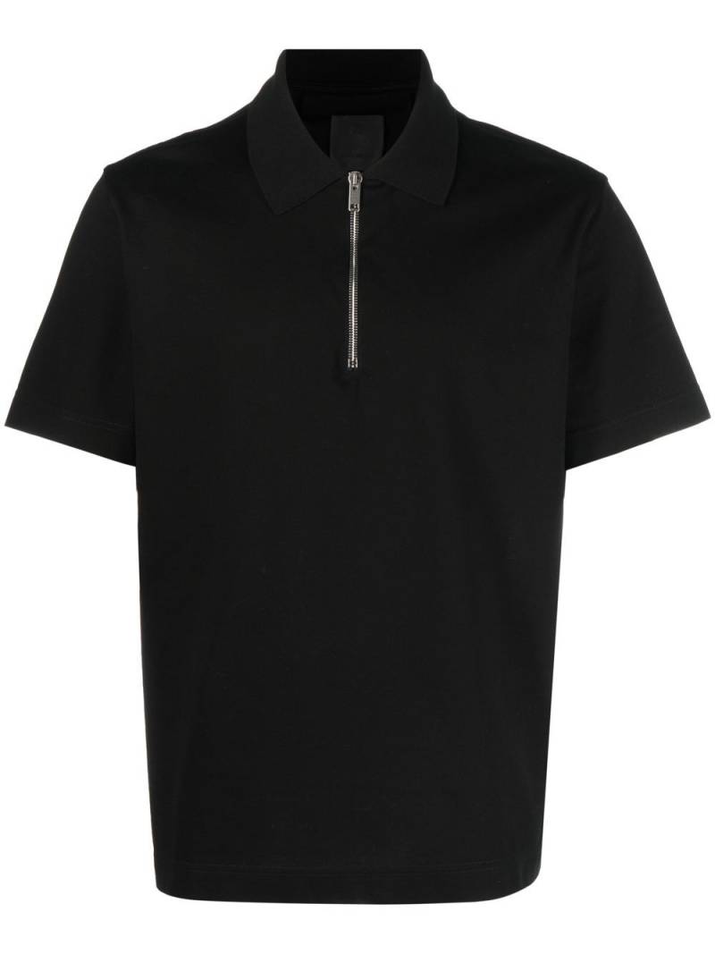 Givenchy half-zip cotton polo top - Black von Givenchy