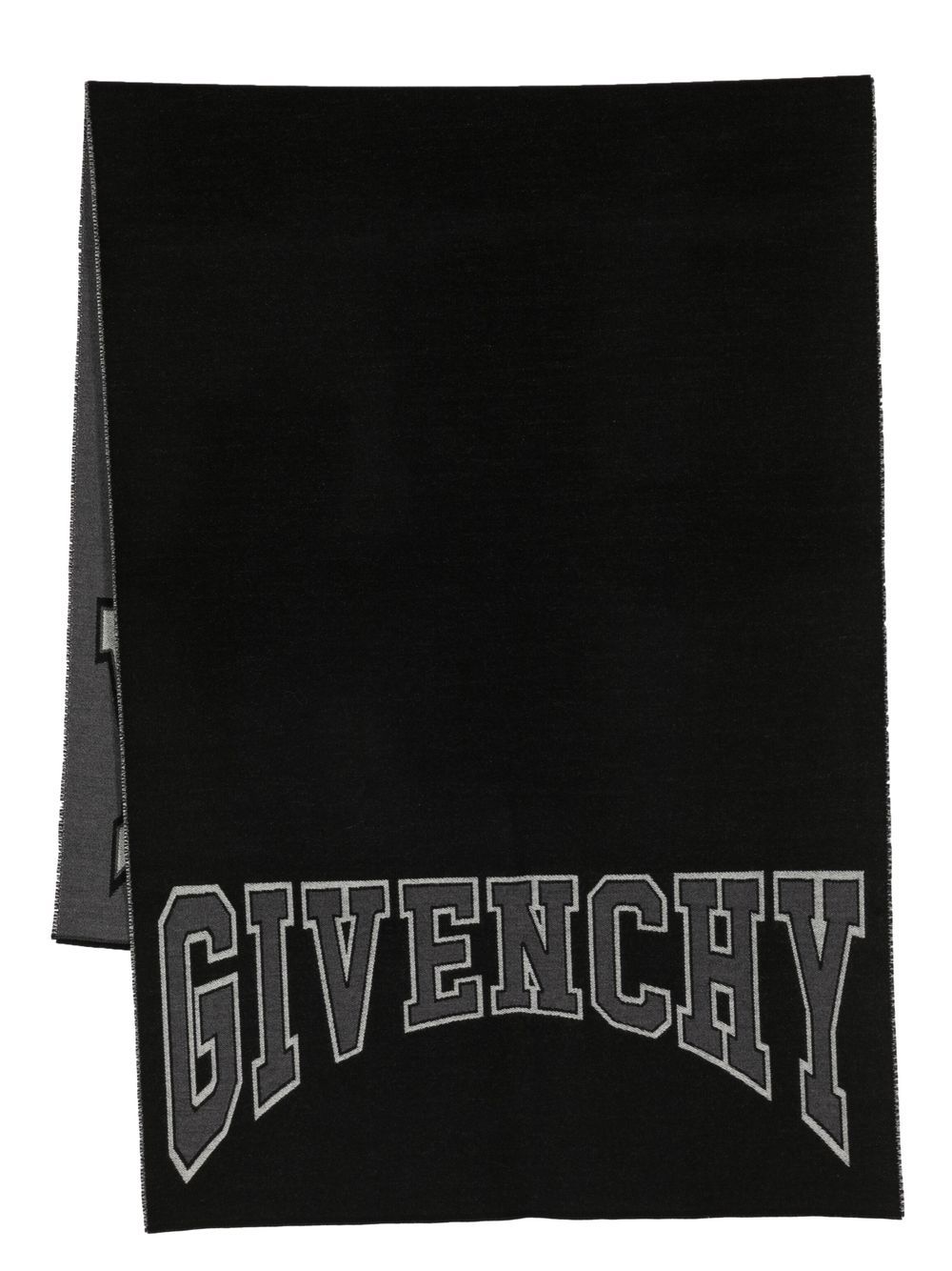 Givenchy intarsia-knit logo scarf - Black von Givenchy