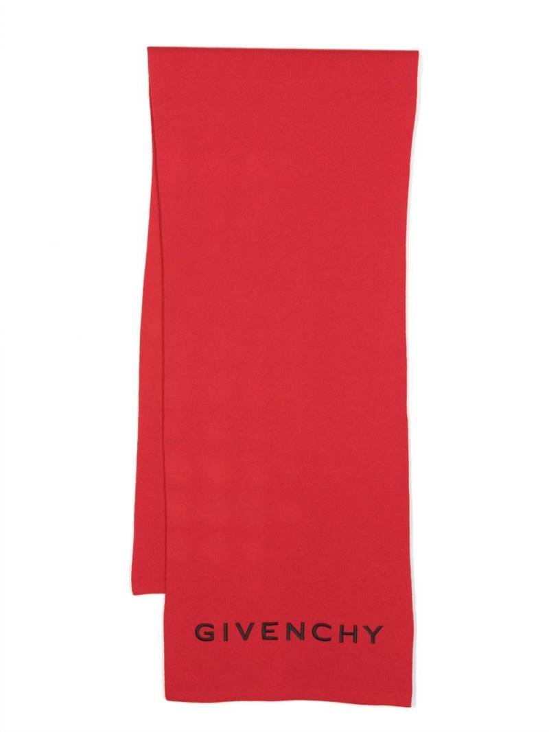 Givenchy intarsia-knit logo scarf - Red von Givenchy