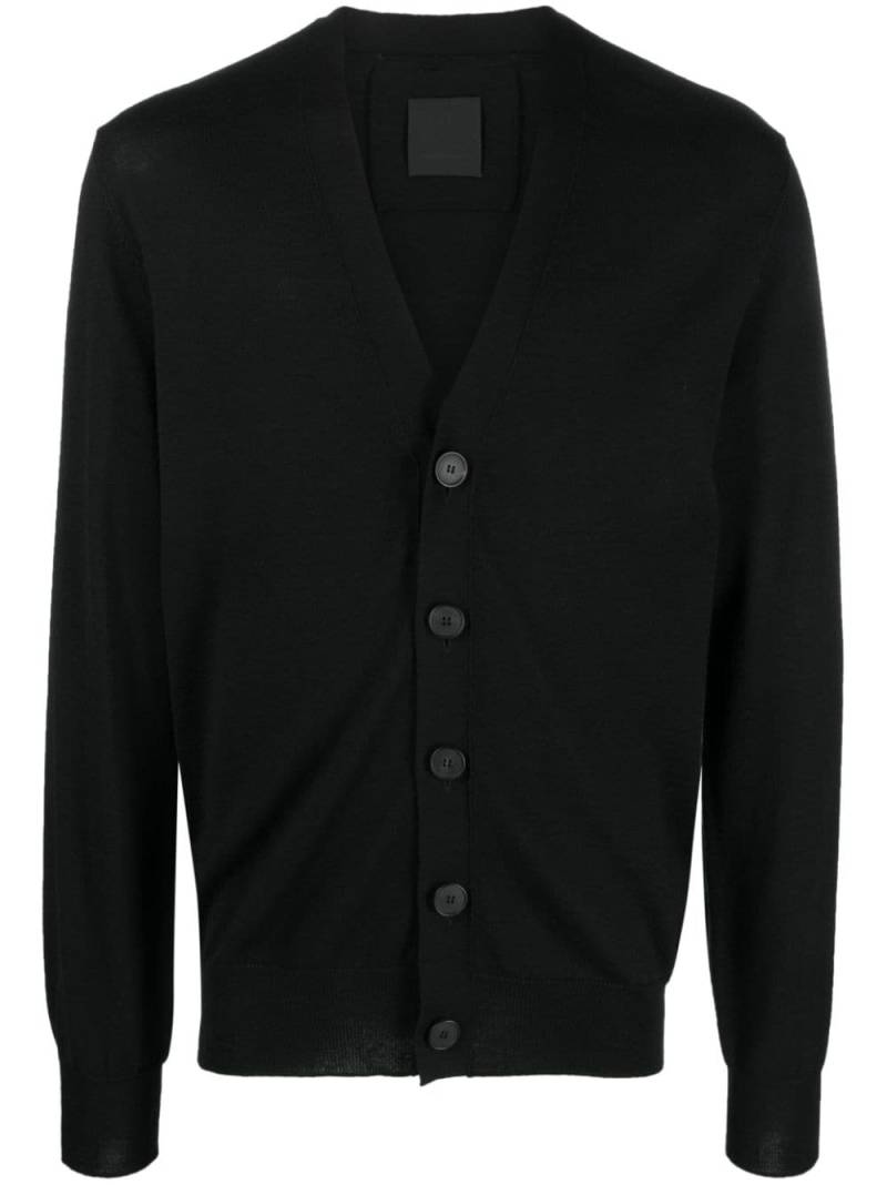 Givenchy intarsia-knit logo wool cardigan - Black von Givenchy