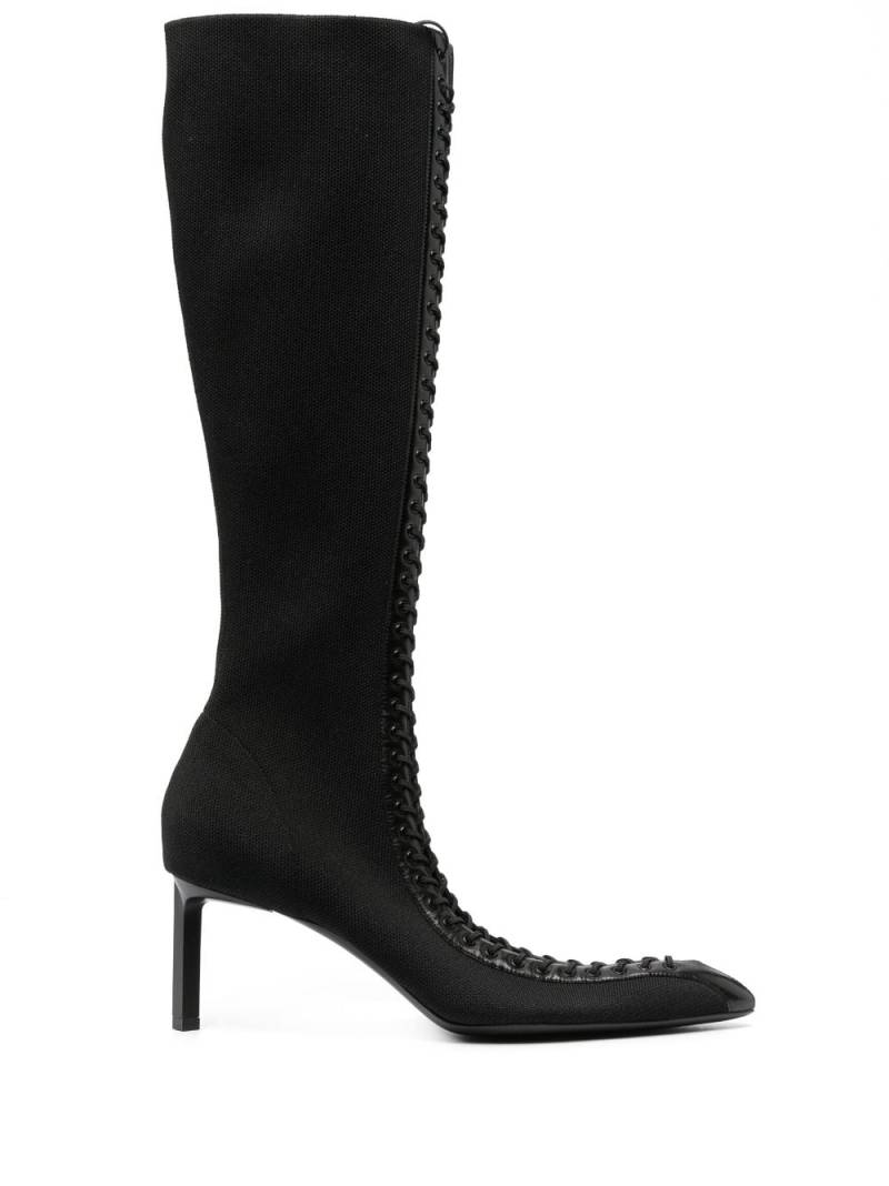 Givenchy knee-high 70mm lace-up leather boots - Black von Givenchy