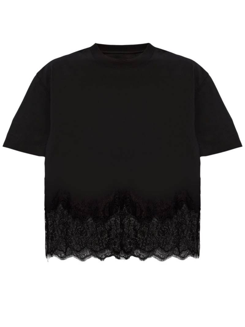 Givenchy lace-panel cropped cotton T-shirt - Black von Givenchy