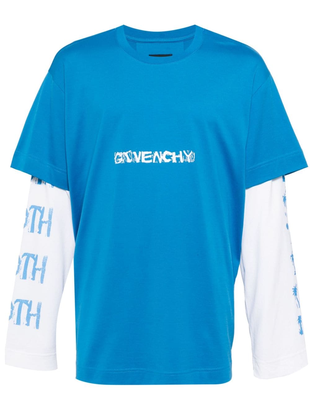Givenchy layered printed cotton T-shirt - Blue von Givenchy