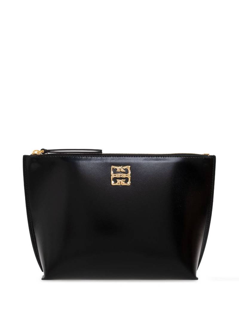 Givenchy logo-buckle leather clutch bag - Black von Givenchy