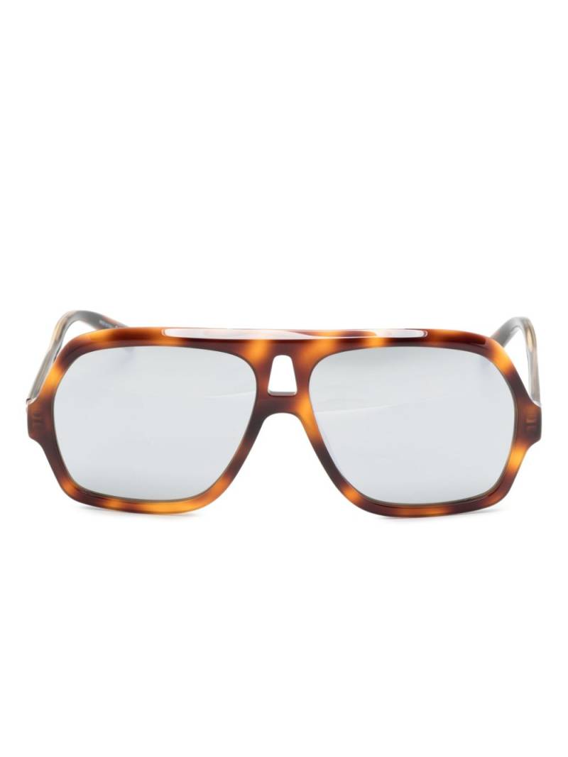 Givenchy logo-debossed pilot-frame sunglasses - Brown von Givenchy